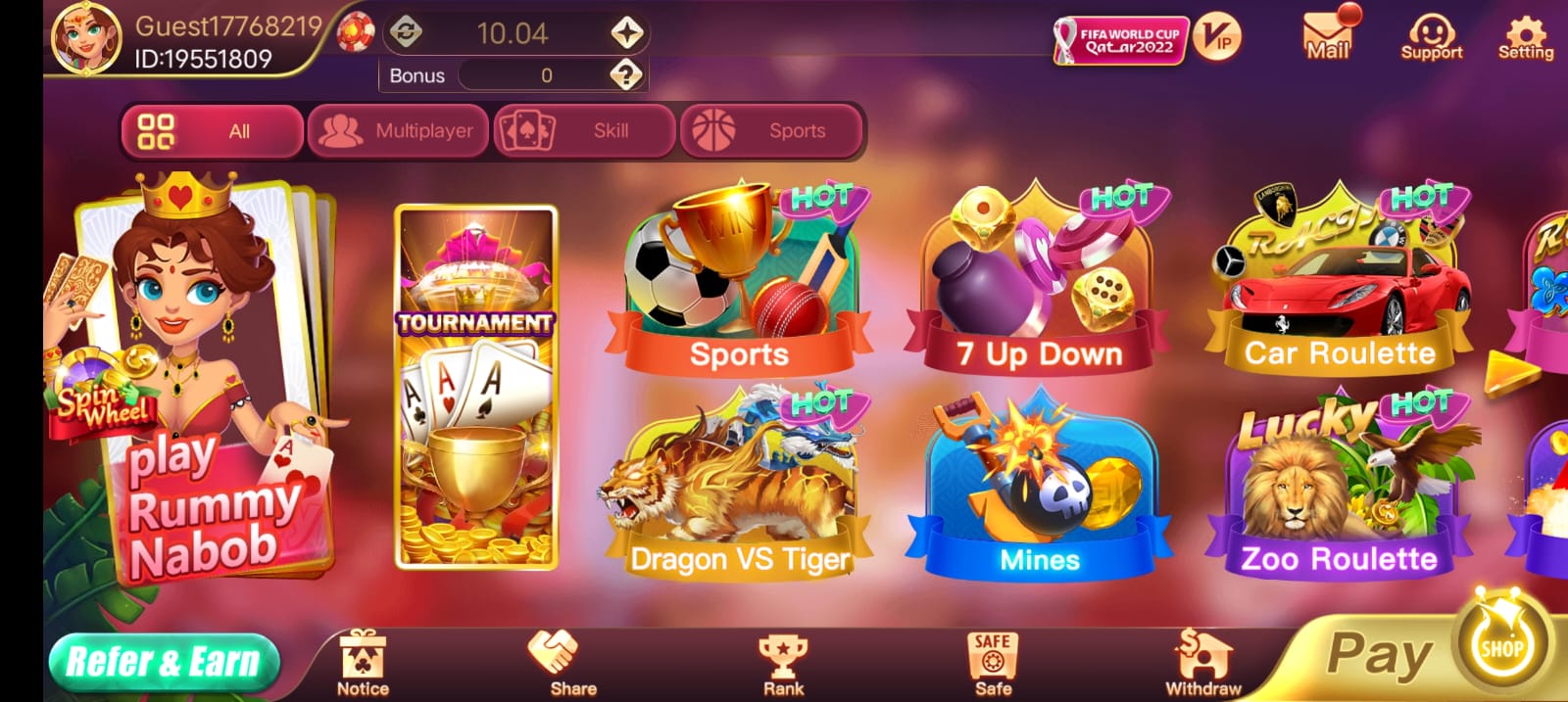 Available Games On Rummy Nabob App