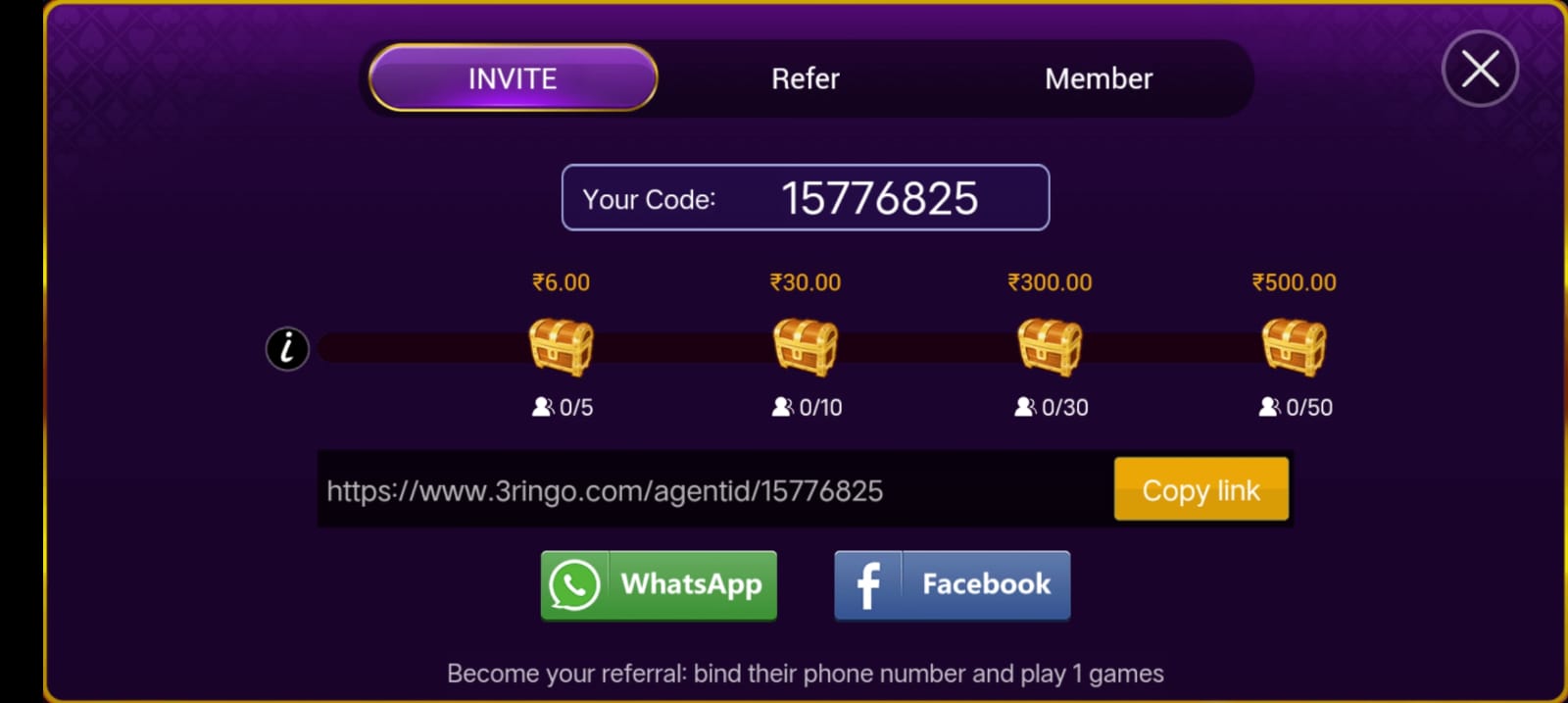 Refer And Earn In Rummy Ringo App