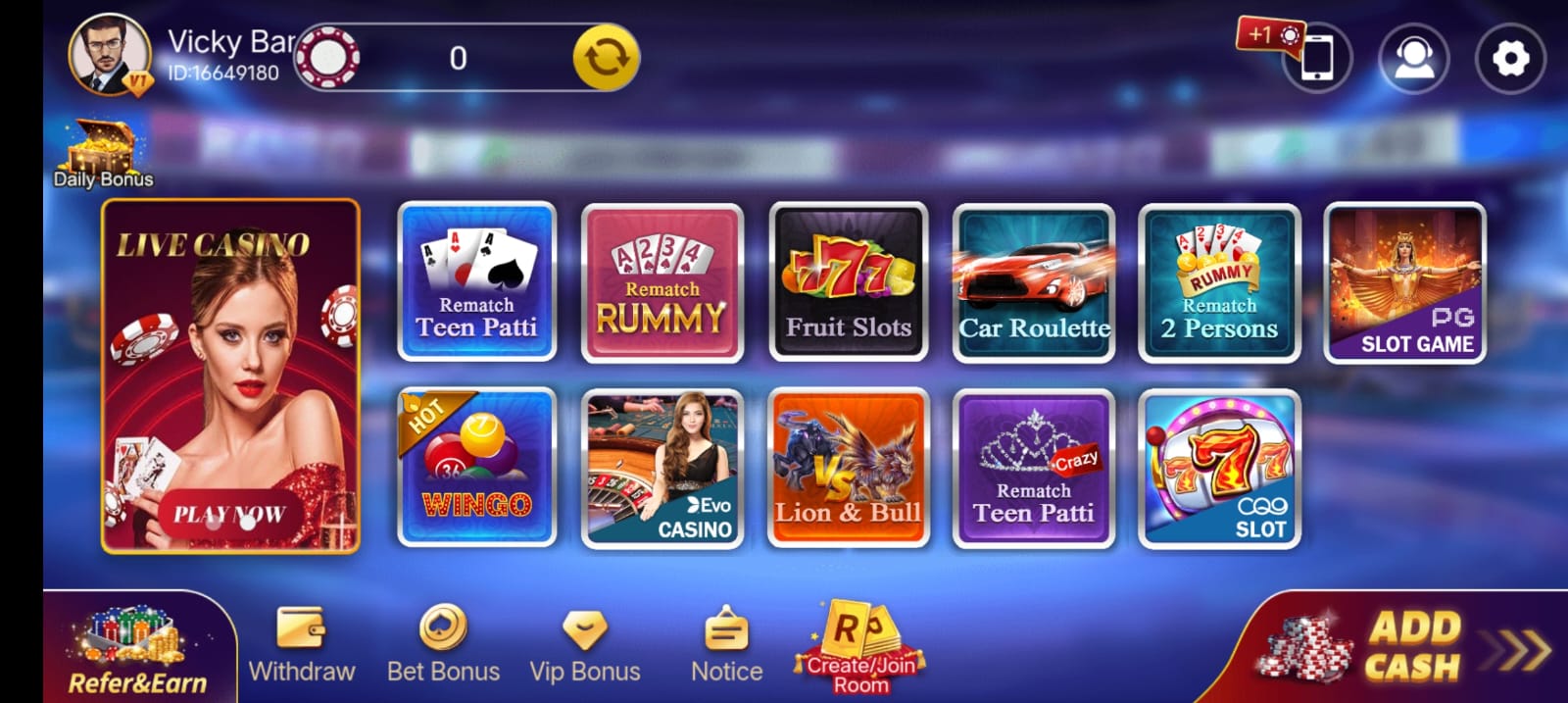 Available Games On 3 Patti Guru App