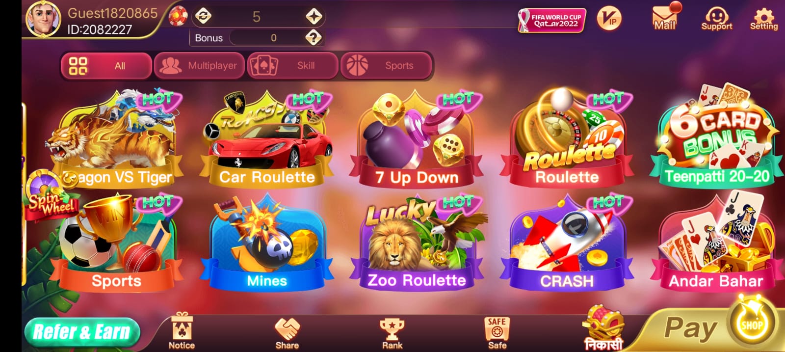 Available Game’s In Rummy Star Apk