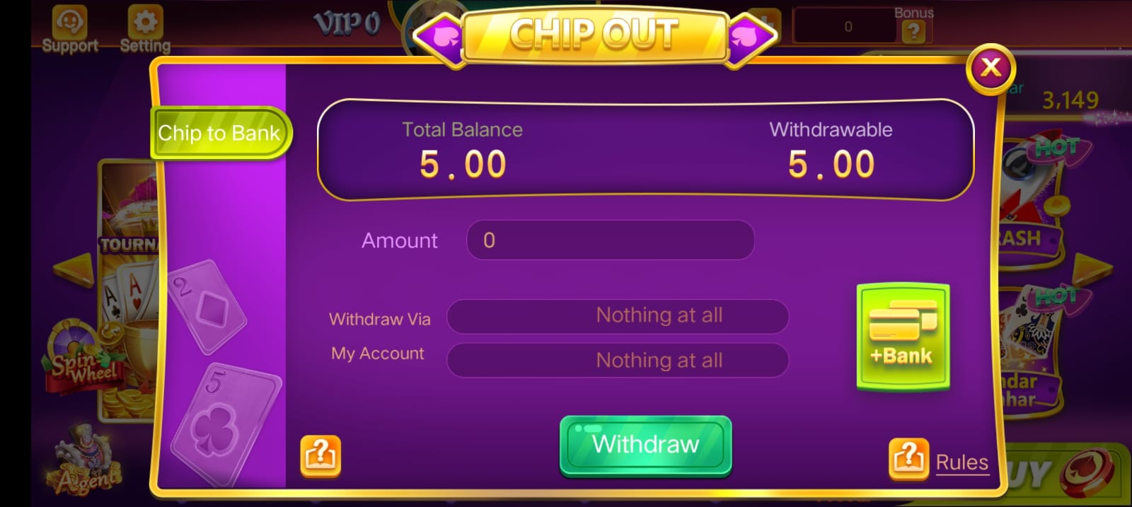 Withdrawal Money In Rummy Tour Application