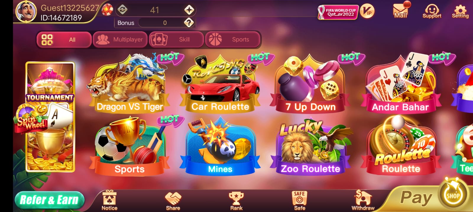 Available Game’s In Rummy Wealth Apk