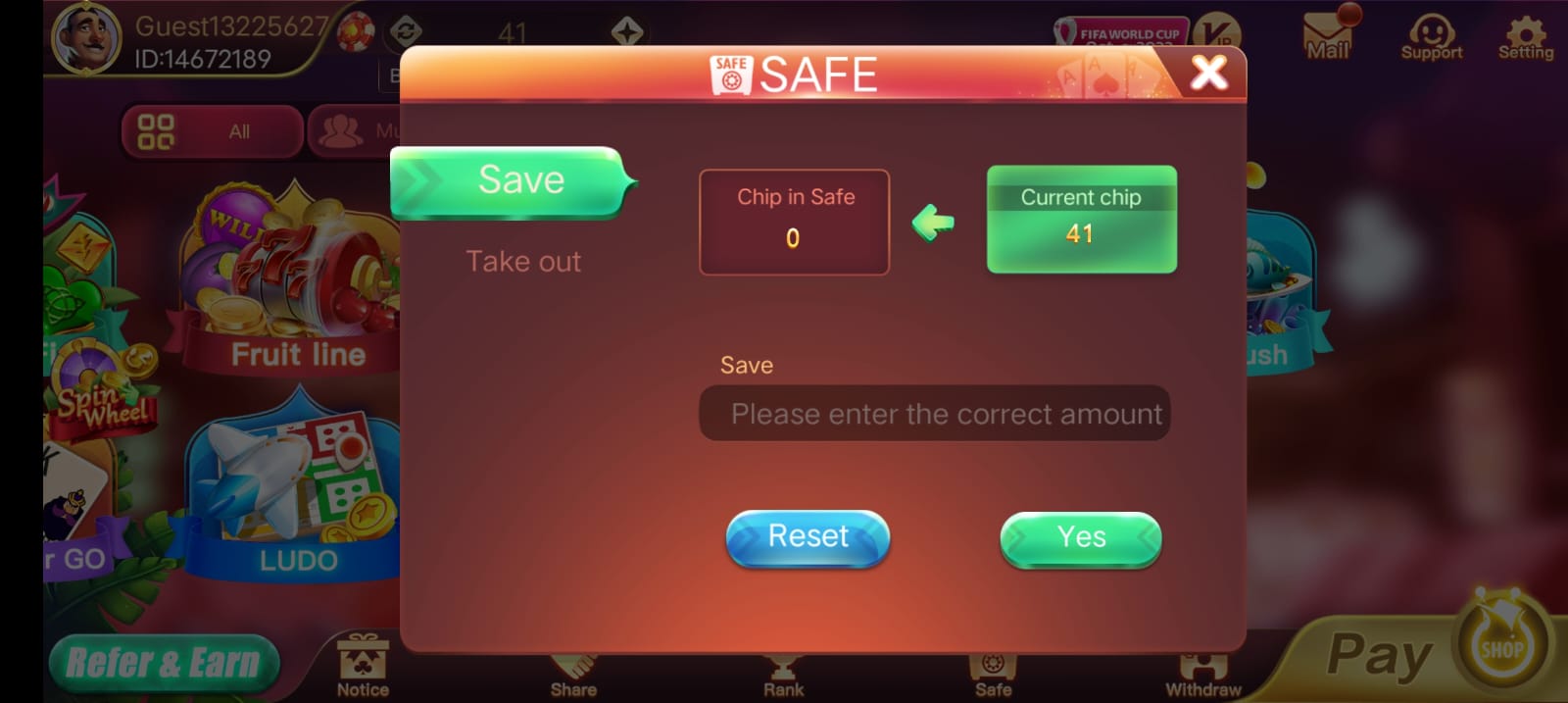 Safe Button Program In Rummy Wealth App