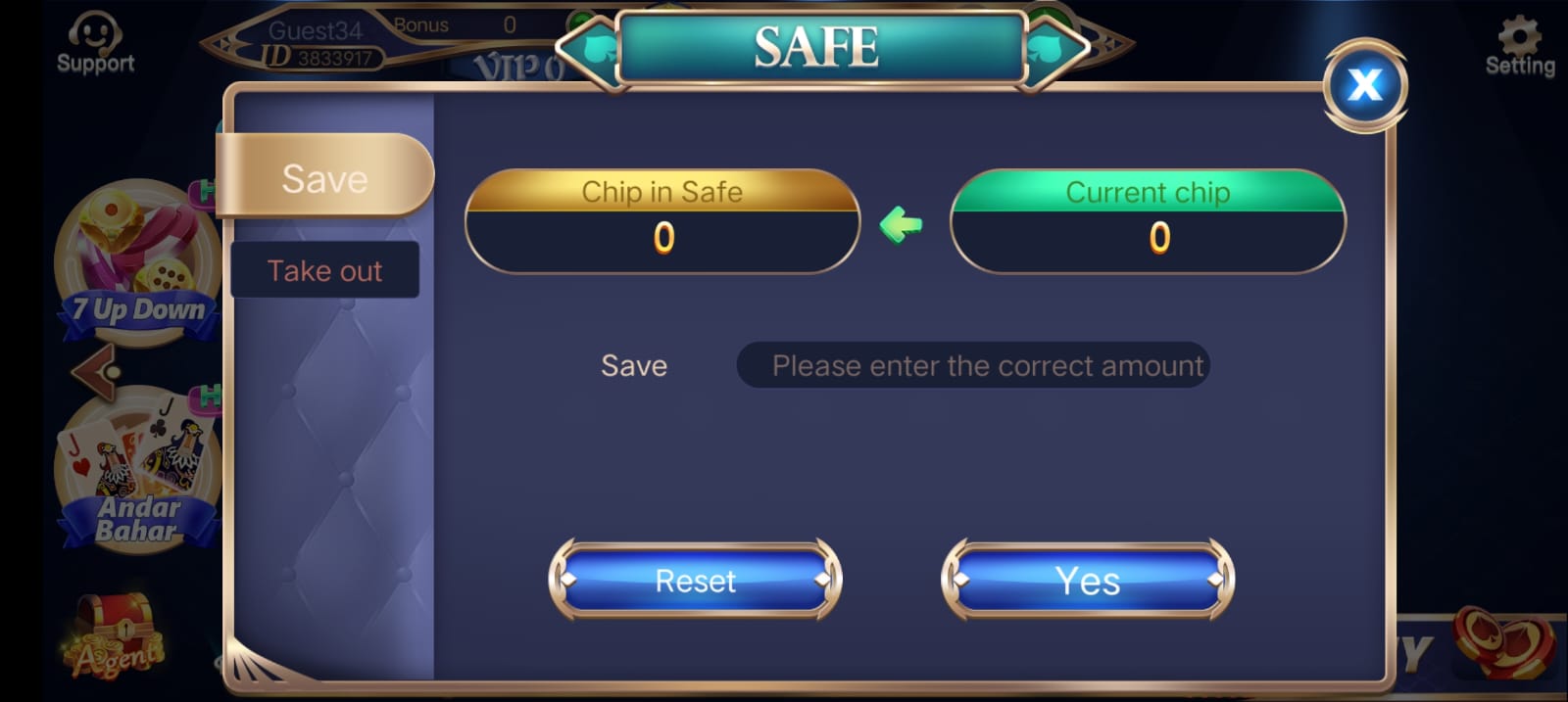Safe Button Program In Teen Patti Wind App