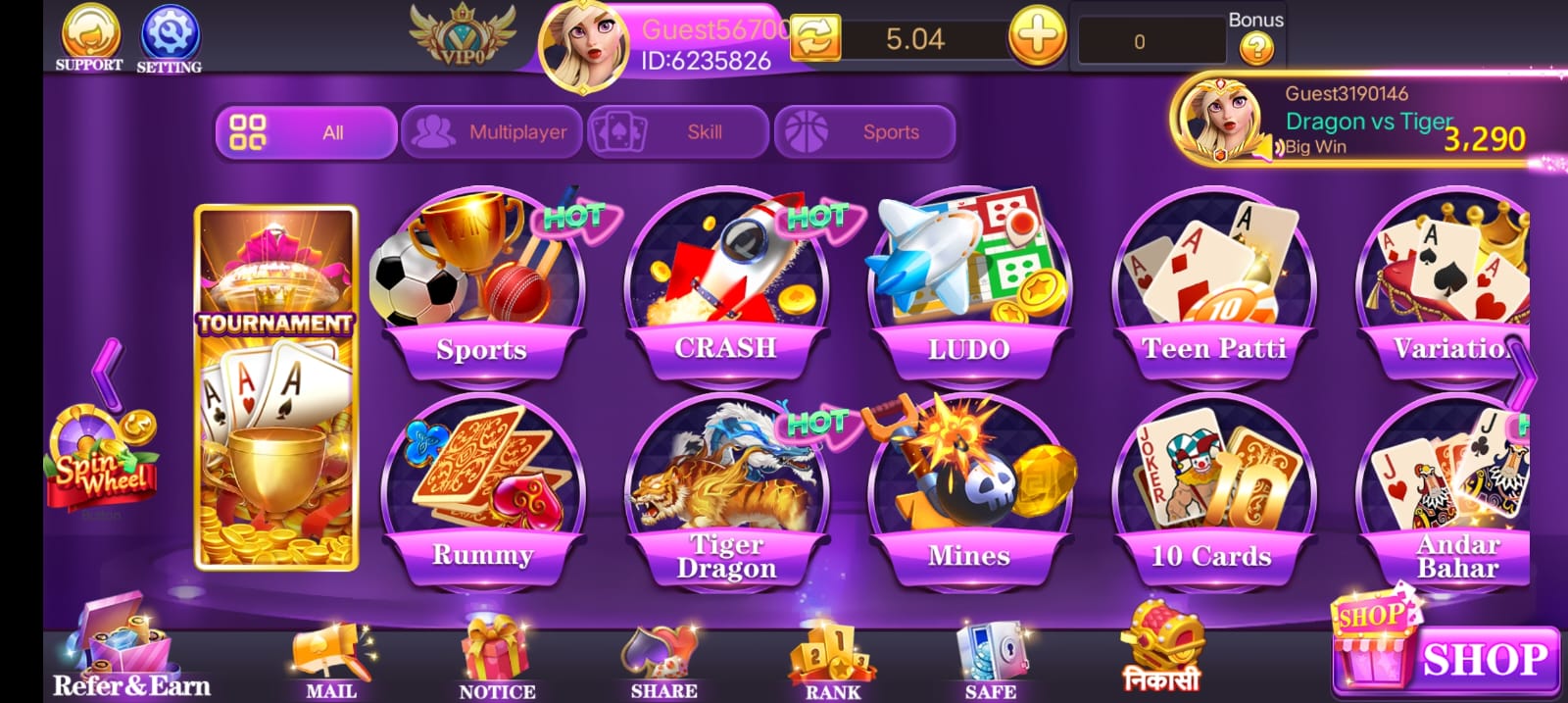 List Of Available All 3 Patti Club Online Games